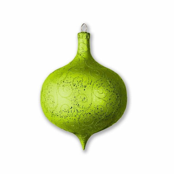 Queens Of Christmas 300 mm x 12 in. Onion Ornament, Lime Green ORN-ONION-300-LG